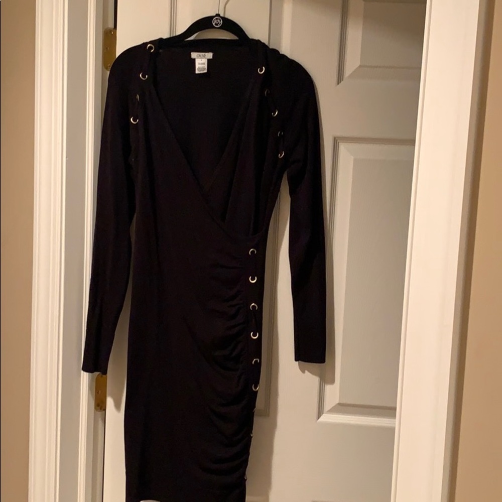 Cache classy black sweater dress with gold detail